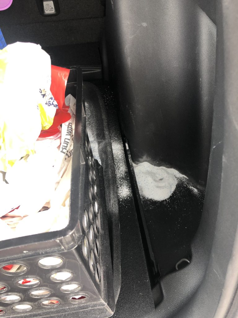 Spilled detergent